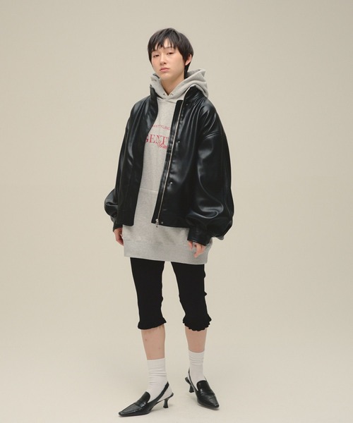 eL（エル）の「【eL】Leather Stand Blouson/636131（ブルゾン・レディース・ブラック/ブラウン・FREE）」の4枚目の写真