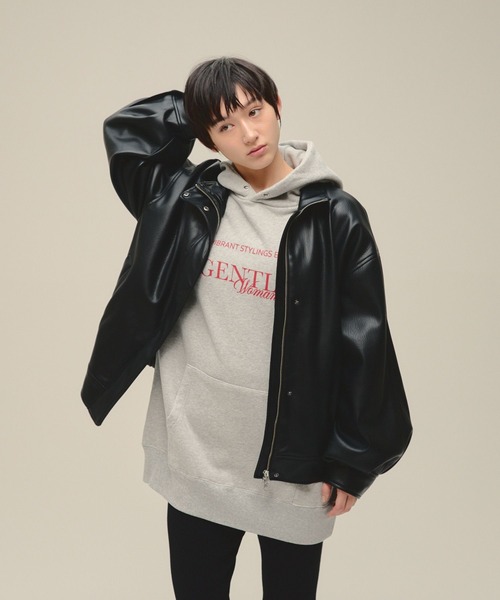 eL（エル）の「【eL】Leather Stand Blouson/636131（ブルゾン・レディース・ブラック/ブラウン・FREE）」の5枚目の写真
