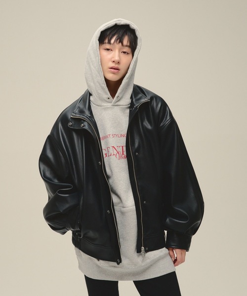 eL（エル）の「【eL】Leather Stand Blouson/636131（ブルゾン・レディース・ブラック/ブラウン・FREE）」の6枚目の写真