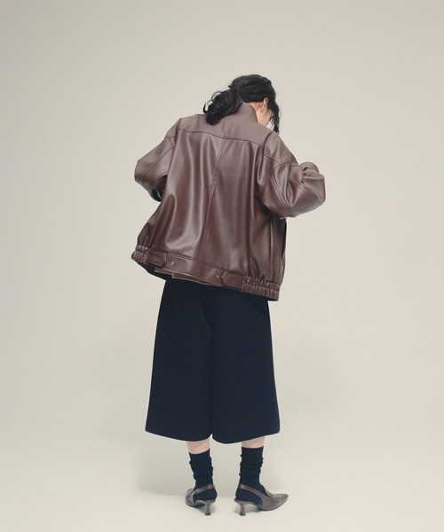 eL（エル）の「【eL】Leather Stand Blouson/636131（ブルゾン・レディース・ブラック/ブラウン・FREE）」の14枚目の写真