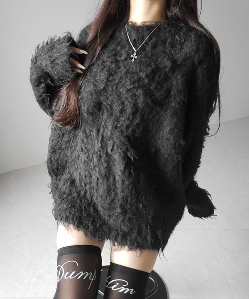 me+em select(ミームセレクト)の「【 2color 】オーバーサイズルーズシャギーニットプルオーバー/ oversize loose shaggy knit pullover(ニット/セーター・レディース・ホワイト/ブラック・FREE)」の21枚目の写真