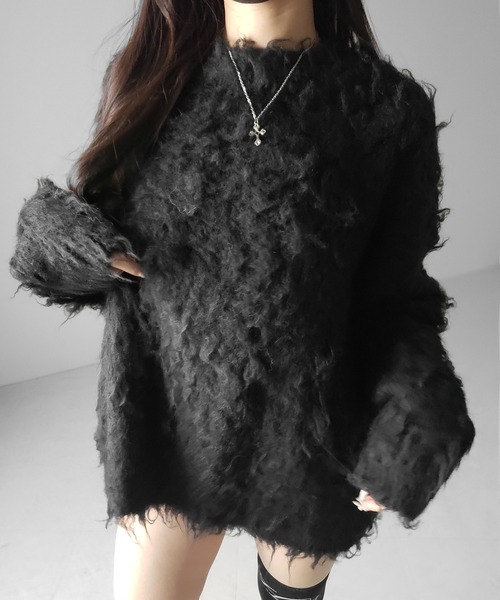 me+em select(ミームセレクト)の「【 2color 】オーバーサイズルーズシャギーニットプルオーバー/ oversize loose shaggy knit pullover(ニット/セーター・レディース・ホワイト/ブラック・FREE)」の22枚目の写真