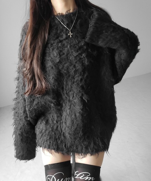 me+em select(ミームセレクト)の「【 2color 】オーバーサイズルーズシャギーニットプルオーバー/ oversize loose shaggy knit pullover(ニット/セーター・レディース・ホワイト/ブラック・FREE)」の20枚目の写真