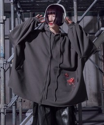 狐独（コドク）の「狐刺繍ビックジップフーディー（パーカー）」