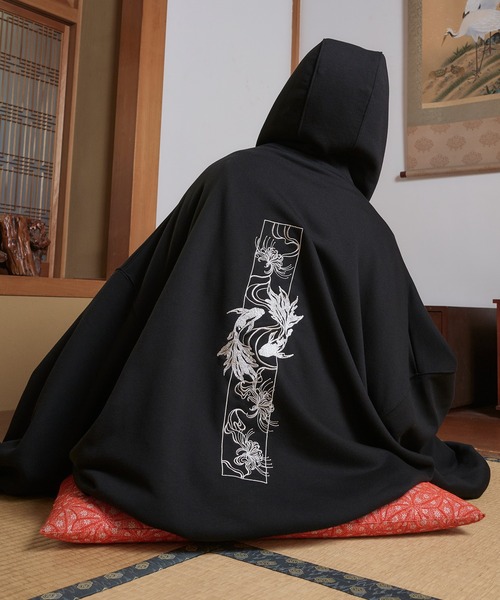 狐独（コドク）の「狐刺繍ビックジップフーディー（パーカー・メンズ・ブラウン系/ブラック/ダークグレー/ブラック系・MEDIUM/LARGE）」の5枚目の写真