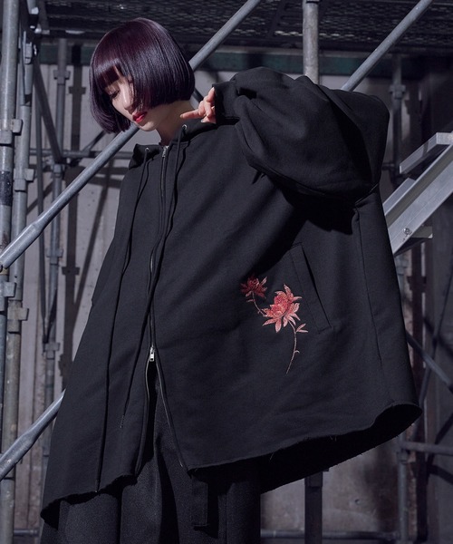 狐独（コドク）の「狐刺繍ビックジップフーディー（パーカー・メンズ・ブラウン系/ブラック/ダークグレー/ブラック系・MEDIUM/LARGE）」の6枚目の写真