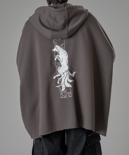 狐刺繍ビックジップフーディー（パーカー）｜狐独（コドク）の