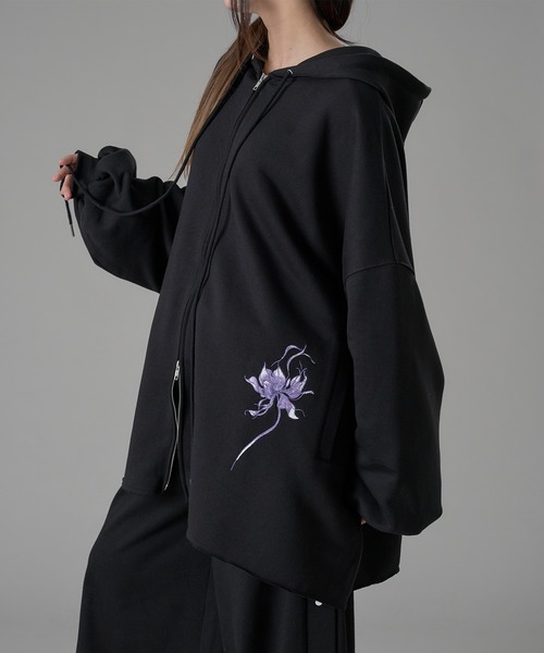 狐刺繍ビックジップフーディー（パーカー）｜狐独（コドク）の