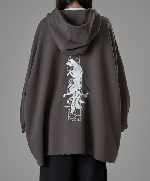 狐刺繍ビックジップフーディー（パーカー）｜狐独（コドク）の