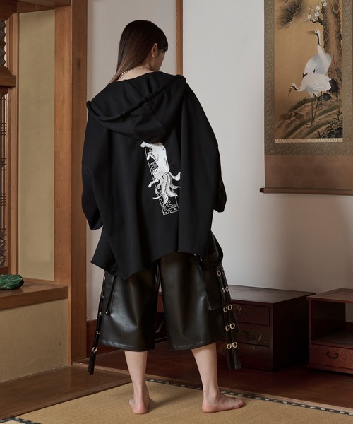 狐刺繍ビックジップフーディー（パーカー）｜狐独（コドク）の