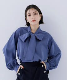 NATURAL BEAUTY BASIC | ◇シャンブレーボウタイブラウス(シャツ/ブラウス)