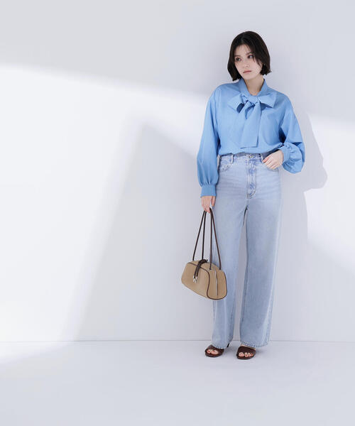 NATURAL BEAUTY BASIC（ナチュラルビューティーベーシック）の「◇シャンブレーボウタイブラウス（シャツ/ブラウス・レディース・ブルー/ネイビー・FREE）」の15枚目の写真