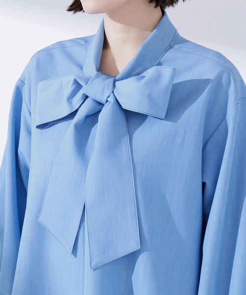 NATURAL BEAUTY BASIC（ナチュラルビューティーベーシック）の「◇シャンブレーボウタイブラウス（シャツ/ブラウス・レディース・ブルー/ネイビー・FREE）」の18枚目の写真