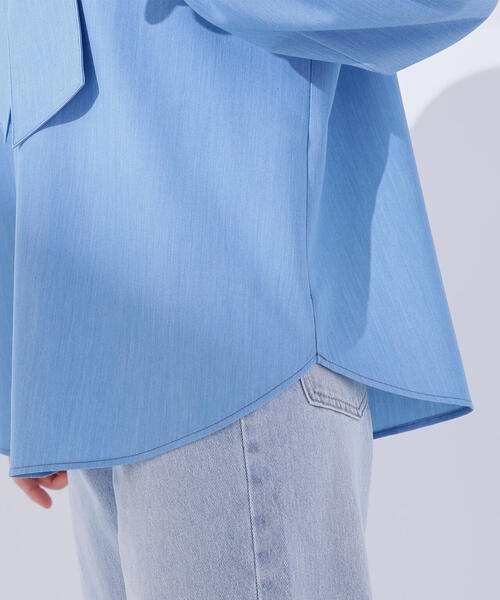 NATURAL BEAUTY BASIC（ナチュラルビューティーベーシック）の「◇シャンブレーボウタイブラウス（シャツ/ブラウス・レディース・ブルー/ネイビー・FREE）」の21枚目の写真