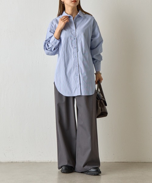 COLONY 2139（コロニートゥーワンスリーナイン）の「ストライプBIGシャツ（シャツ/ブラウス・レディース・ブルー/ピンク・FREE）」の14枚目の写真