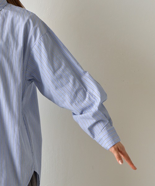 COLONY 2139（コロニートゥーワンスリーナイン）の「ストライプBIGシャツ（シャツ/ブラウス・レディース・ブルー/ピンク・FREE）」の11枚目の写真