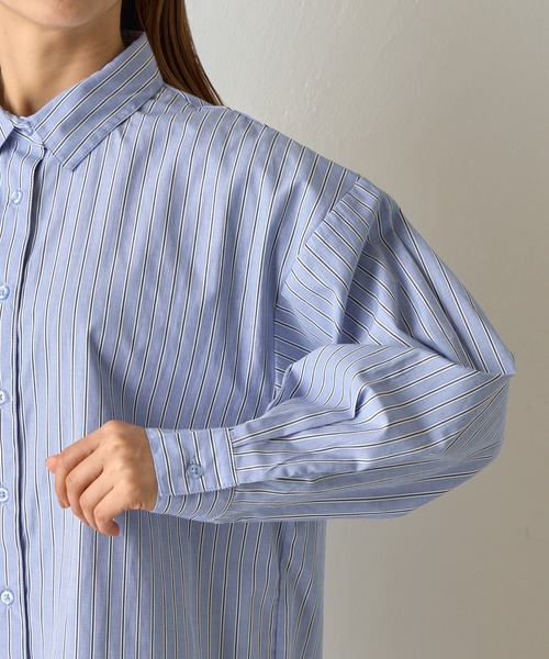 COLONY 2139（コロニートゥーワンスリーナイン）の「ストライプBIGシャツ（シャツ/ブラウス・レディース・ブルー/ピンク・FREE）」の9枚目の写真
