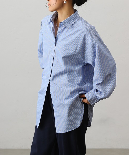 COLONY 2139（コロニートゥーワンスリーナイン）の「ストライプBIGシャツ（シャツ/ブラウス・レディース・ブルー/ピンク・FREE）」の18枚目の写真