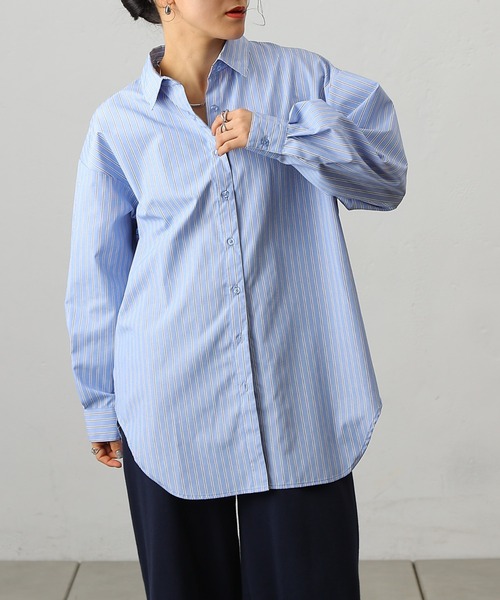 COLONY 2139（コロニートゥーワンスリーナイン）の「ストライプBIGシャツ（シャツ/ブラウス・レディース・ブルー/ピンク・FREE）」の19枚目の写真