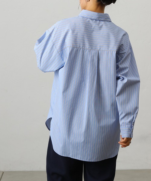 COLONY 2139（コロニートゥーワンスリーナイン）の「ストライプBIGシャツ（シャツ/ブラウス・レディース・ブルー/ピンク・FREE）」の21枚目の写真