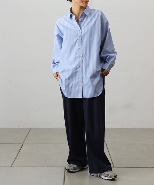 COLONY 2139（コロニートゥーワンスリーナイン）の「ストライプBIGシャツ（シャツ/ブラウス・レディース・ブルー/ピンク・FREE）」の22枚目の写真