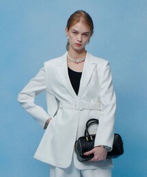 NALYA リネンストレッチベルトジャケット