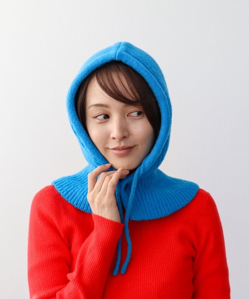 Three Four Time（ｽﾘｰﾌｫｰﾀｲﾑ）の「プレーンニットバラクラバ（ニットキャップ/ビーニー・レディース・ブルー/ブラック・FREE）」の8枚目の写真