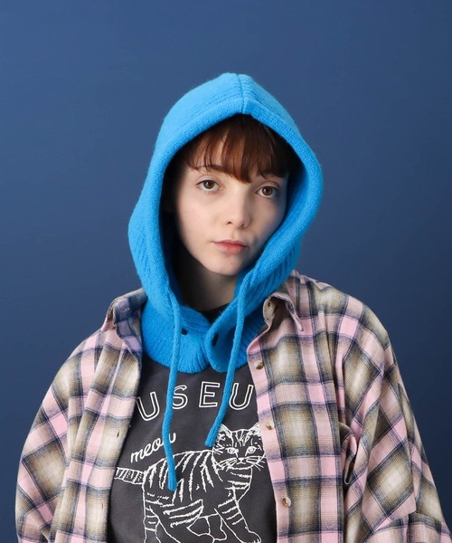 Three Four Time（ｽﾘｰﾌｫｰﾀｲﾑ）の「プレーンニットバラクラバ（ニットキャップ/ビーニー・レディース・ブルー/ブラック・FREE）」の9枚目の写真