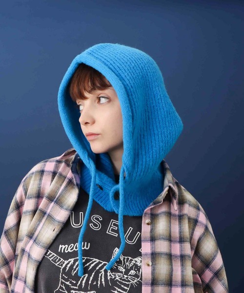 Three Four Time（ｽﾘｰﾌｫｰﾀｲﾑ）の「プレーンニットバラクラバ（ニットキャップ/ビーニー・レディース・ブルー/ブラック・FREE）」の10枚目の写真