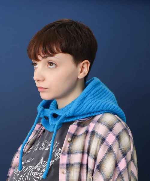 Three Four Time（ｽﾘｰﾌｫｰﾀｲﾑ）の「プレーンニットバラクラバ（ニットキャップ/ビーニー・レディース・ブルー/ブラック・FREE）」の11枚目の写真