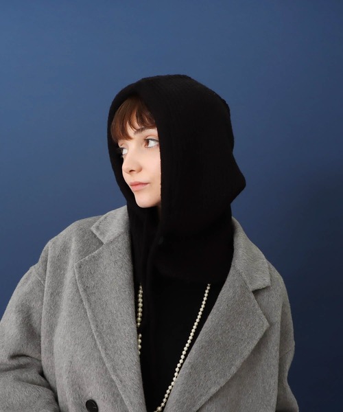 Three Four Time（ｽﾘｰﾌｫｰﾀｲﾑ）の「プレーンニットバラクラバ（ニットキャップ/ビーニー・レディース・ブルー/ブラック・FREE）」の4枚目の写真