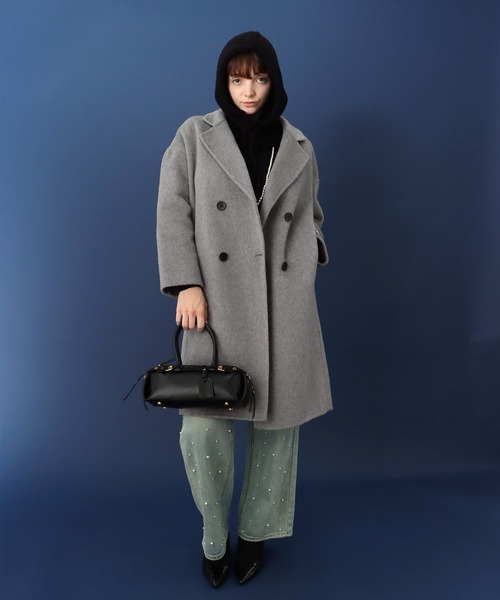 Three Four Time（ｽﾘｰﾌｫｰﾀｲﾑ）の「プレーンニットバラクラバ（ニットキャップ/ビーニー・レディース・ブルー/ブラック・FREE）」の6枚目の写真