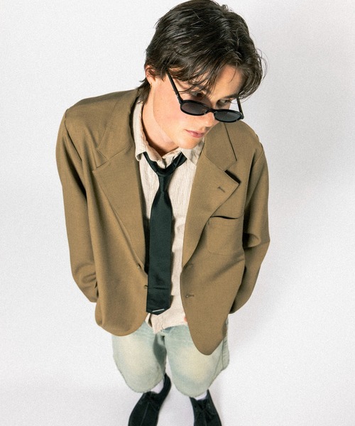 Elanque(エランク)の「tailored jacket / テーラードジャケット(テーラードジャケット・メンズ・グレー/ブラウン・MEDIUM/LARGE)」の4枚目の写真