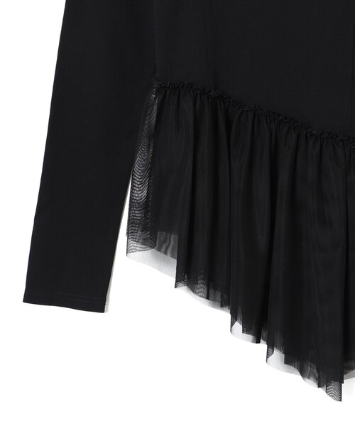 Ray BEAMS(レイビームス)の「チュール キリカエ アシンメトリー ヘム Tシャツ(Tシャツ/カットソー・レディース・ホワイト/ブラック・ONE SIZE)」の14枚目の写真