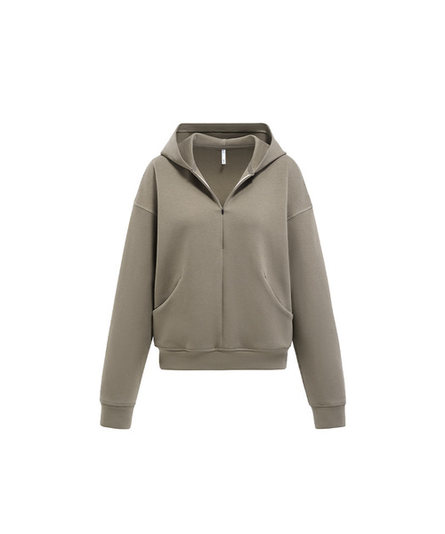 BUTTON SEOUL（ボタンソウル）の「[ウィメンズ] ライオセルエアレイヤージップアップフード (3 COLORS)（パーカー・レディース・ミックスグレー/ブラック/カーキ・SMALL/MEDIUM/LARGE）」の3枚目の写真