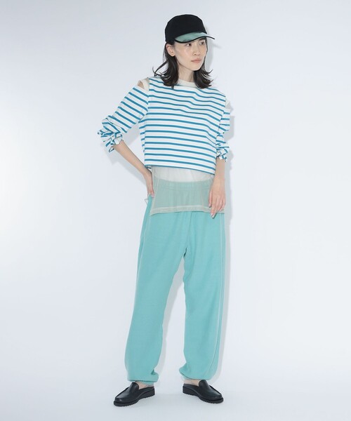 maturely(マチュアリー)の「maturely / ボーダー オープン ショルダー ロングスリーブ カットソー(Tシャツ/カットソー・レディース・ネイビー/ロイヤルブルー・ONE SIZE)」の3枚目の写真