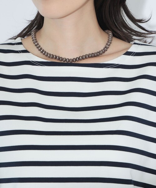 maturely(マチュアリー)の「maturely / ボーダー オープン ショルダー ロングスリーブ カットソー(Tシャツ/カットソー・レディース・ネイビー/ロイヤルブルー・ONE SIZE)」の12枚目の写真