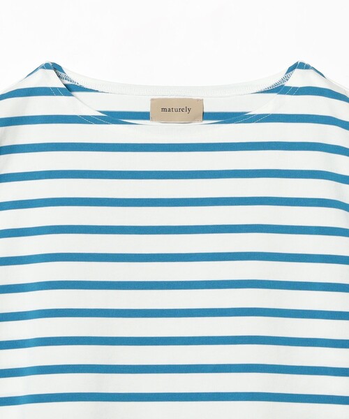 maturely(マチュアリー)の「maturely / ボーダー オープン ショルダー ロングスリーブ カットソー(Tシャツ/カットソー・レディース・ネイビー/ロイヤルブルー・ONE SIZE)」の16枚目の写真