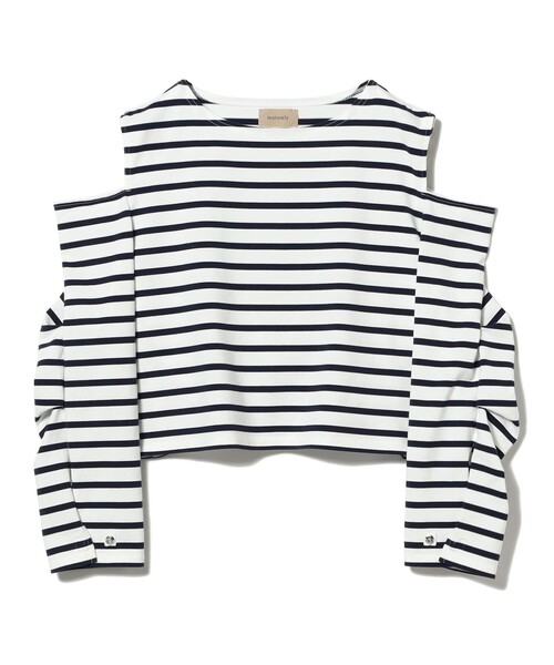 maturely(マチュアリー)の「maturely / ボーダー オープン ショルダー ロングスリーブ カットソー(Tシャツ/カットソー・レディース・ネイビー/ロイヤルブルー・ONE SIZE)」の21枚目の写真