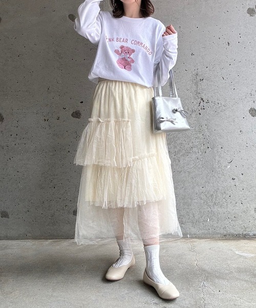 etta(エタ)の「プリントベアロンT/長袖Tシャツ(Tシャツ/カットソー・レディース・ホワイト・MEDIUM/LARGE/SMALL)」の7枚目の写真