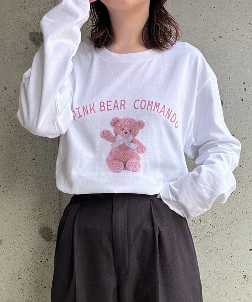 etta(エタ)の「プリントベアロンT/長袖Tシャツ(Tシャツ/カットソー・レディース・ホワイト・MEDIUM/LARGE/SMALL)」の11枚目の写真