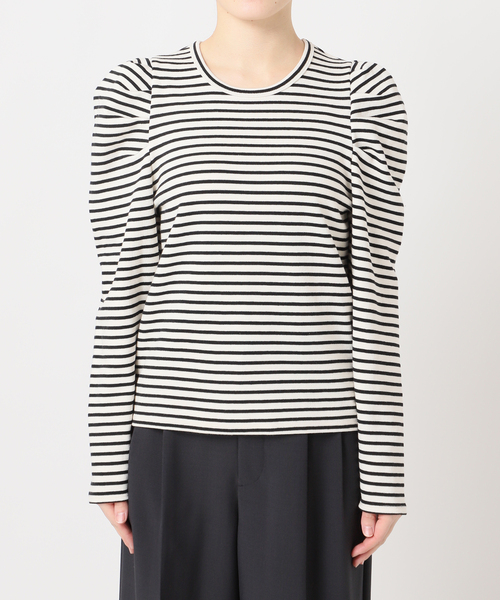 OUTDOOR PRODUCTS（アウトドアプロダクツ）の「≪/WEB限定カラーあり≫ボリュームスリーブボーダープルオーバー（Tシャツ/カットソー・レディース・グレー/レッド/ブラウン/ブラック・FREE）」の13枚目の写真