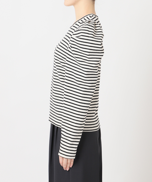 OUTDOOR PRODUCTS（アウトドアプロダクツ）の「≪/WEB限定カラーあり≫ボリュームスリーブボーダープルオーバー（Tシャツ/カットソー・レディース・グレー/レッド/ブラウン/ブラック・FREE）」の14枚目の写真