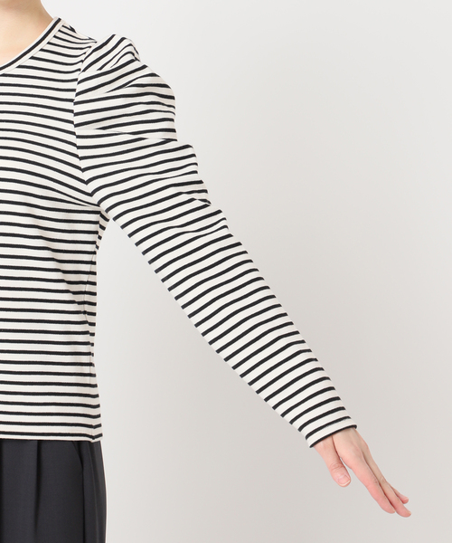 OUTDOOR PRODUCTS（アウトドアプロダクツ）の「≪/WEB限定カラーあり≫ボリュームスリーブボーダープルオーバー（Tシャツ/カットソー・レディース・グレー/レッド/ブラウン/ブラック・FREE）」の17枚目の写真