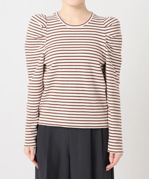 OUTDOOR PRODUCTS（アウトドアプロダクツ）の「≪/WEB限定カラーあり≫ボリュームスリーブボーダープルオーバー（Tシャツ/カットソー・レディース・グレー/レッド/ブラウン/ブラック・FREE）」の20枚目の写真