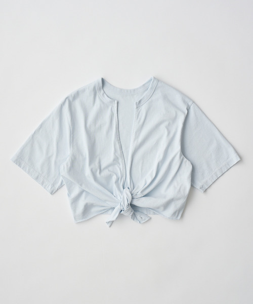 UNFIL(アンフィル)の「UNFIL アンフィル / cotton open-end yarn garment dyeing wrapped-front C/D コットンオープンエンドヤーンガーメントラップフロントカーディガン / WXSP-UW134(カーディガン/ボレロ・レディース・ブルー系その他/バーガンディー・1)」の2枚目の写真