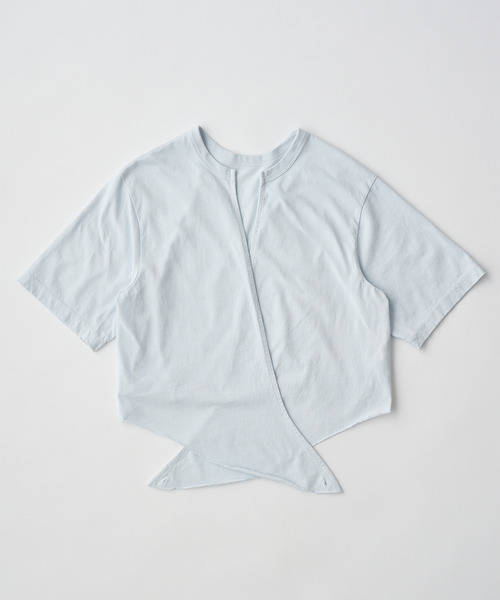 UNFIL(アンフィル)の「UNFIL アンフィル / cotton open-end yarn garment dyeing wrapped-front C/D コットンオープンエンドヤーンガーメントラップフロントカーディガン / WXSP-UW134(カーディガン/ボレロ・レディース・ブルー系その他/バーガンディー・1)」の4枚目の写真