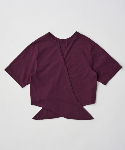 UNFIL(アンフィル)の「UNFIL アンフィル / cotton open-end yarn garment dyeing wrapped-front C/D コットンオープンエンドヤーンガーメントラップフロントカーディガン / WXSP-UW134(カーディガン/ボレロ・レディース・ブルー系その他/バーガンディー・1)」の9枚目の写真