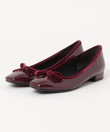【MADE IN JAPAN】痛くなりにくいスクエアトゥリボンバレエパンプス 2403