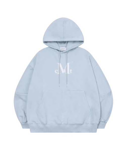 MUCENT(ムセント)の「スプレーロゴフードパーカー 男女共用 (4カラー)(パーカー・レディース・ネイビー/グレー/ブラック/スカイブルー・S/L)」の3枚目の写真